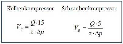 Berechnung Druckluftbehälter-Volumen
